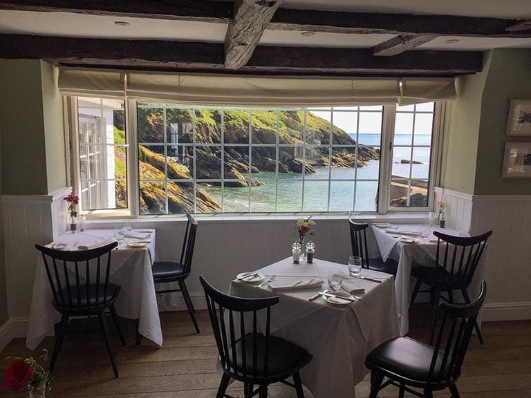The Luggers restaurant view portloe cornwall